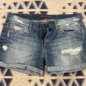 Joe's Jeans Blue Distressed Jean Shorts